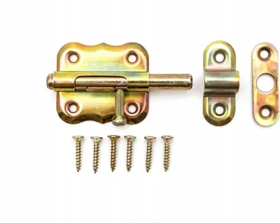 Produktbild von BKshop | Türriegel - 50x50 mm - Gelb Verzinkt - Für Türen und Schränke - Torriegel - WO 50 - Rundbolzen