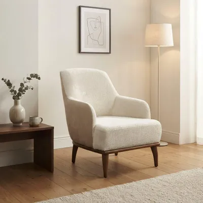 Obrázok produktu pre Sessel Moderner Stil Weiß Cremefarbener Hell Gemütlich Bequem
