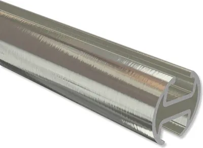 Produktbild von Interdeco Innenlaufprofil 20 mm Ø, Profilstange für Innenlauf Gardinenstangen, Edelstahl-Optik, 100 cm