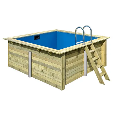 Produktbild von Holzpool SET Rechteck Folie blau 3,50 x 3,20 x 1,24 m