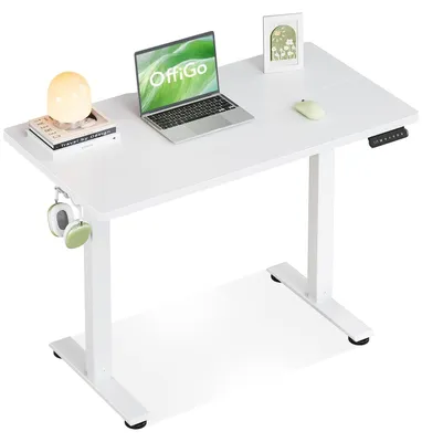 Zdjęcie produktu dla Biurko, regulowane na wysokość, 90 cm, białe