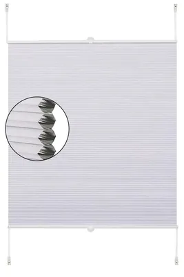 Immagine prodotto di Persiana plissettata – Tenda a rullo – Senza foratura – Protezione solare – Privacy – 75 x 220 cm – Bianco