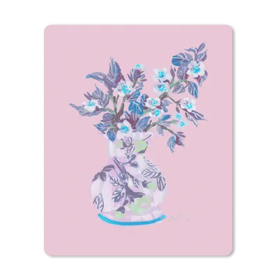Produktbild von MuchoWow® Mauspad Mousepad Blumen - Vase - Rosa - Pflanzen 19x23 cm - Mousepads - Maus Mat - Pad - Mausunterlage - Mauspads - Spielen