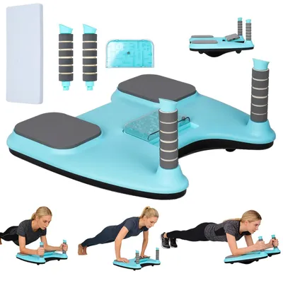 Obrázek produktu pro Multifunkční pilatesová deska – cvičební pomůcka pro posilování břicha a kliky – balanční deska s jedním kolečkem – protiskluzová fitness deska – zelená