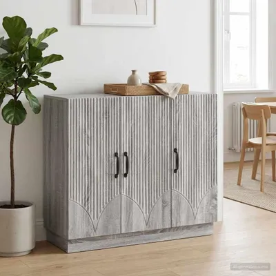Immagine prodotto di vidaXL Credenza laterale, Sonoma grigio, 89 x 34,5 x 77 cm, realizzata in legno composito