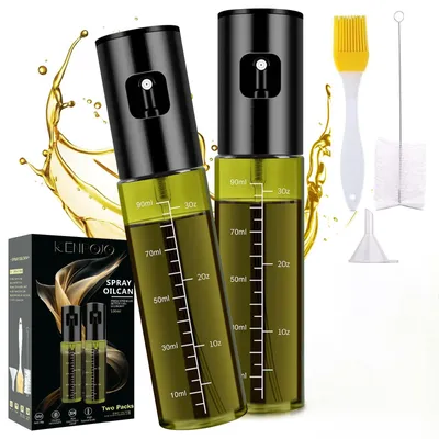 Ölsprayer aus Glas und Edelstahl, 100 ml, 2 Stück