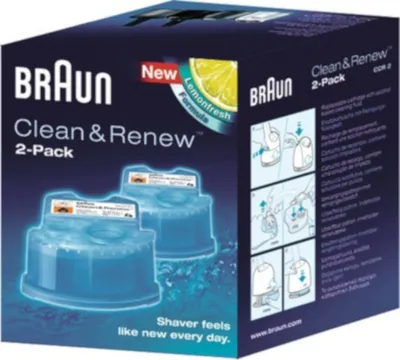 Produktbild von 2er Set Reinigungskartusche Braun CCR2 340 ml für Rasierer Clean&Charge