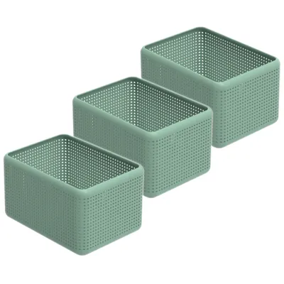 Produktbild von Rotho 3er Set Dekoboxen 13 L Madei - Organizer je 32,6 x 23,8 x 18,8 cm - Kunststoffboxen Stapelbehälter Aufbewahrung