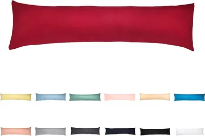 Produktbild von Jersey Kissenbezug 40x145 cm 100% Baumwolle Kopfkissenhülle Bettkissenbezug Kopfkissenbezug superweich Kissenbezug Kirschrot