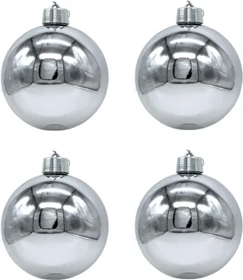 Produktbild von Weihnachts-Kugel XXL Ø 20cm - 4 Stück silber glänzend