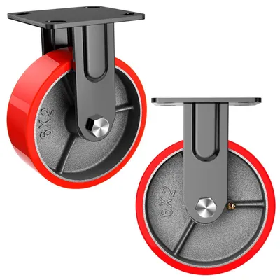 Produktbild von Lenkrollen Transportdrehbar-Set 2 Stück Robuste Rote 150 mm