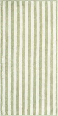 Produktbild von Handtuch - 50 x 100 cm - Wasabigrün - Weiß - Baumwolle - Streifenmuster