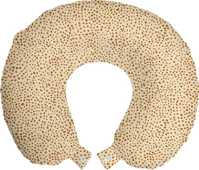 Produktbild von ABAKUHAUS Leopard Reisekissen Nackenstütze, Muster in Erdtönen Dots, Schaumstoff Reiseartikel für Flugzeug und Auto, 30x30 cm, Beige und Pale Caramel
