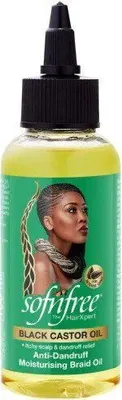 Produktbild von Sofn'Free Black Castor Oil Anti-Dandruff Moisturising Braid Oil 3.4oz.