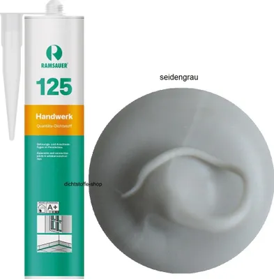 Produktbild von Ramsauer 125 Handwerk 1K Silikon Dichtstoff 310ml Kartusche seidengrau