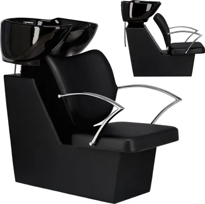 Obrázek produktu pro Kadeřnická barber mycí stanice Elis do kadeřnického barber salonu pohyblivá mísa keramická armatura baterie sluchátka