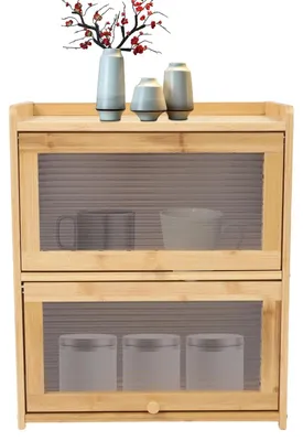 Zdjęcie produktu dla Pojemnik do przechowywania z 2 poziomami, pojemny organizer do przechowywania na blacie, nowoczesna półka do przechowywania o wymiarach 42 x 25 x 50 cm