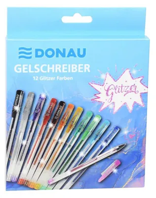 Zdjęcie produktu dla Żel w rolce Donau, zestaw kolorów brokatu, 12 szt.
