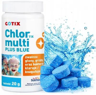 Zdjęcie produktu dla Chlor do Basenu Spa Jacuzzi MultiTabletki Chlorowe 20g 1kg Niebieskie