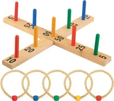 Produktbild von Outdoor active Ringwurfspiel aus Holz inklusive 5 Wurfringen, 1 Stück