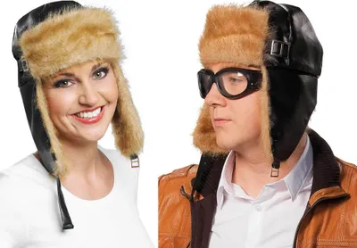 Produktbild von Fliegerkappe Kappe mit Fell Karneval Fasching