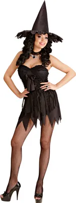 Produktbild von WIDMANN Erwachsenenkostüm Hexe Kleid schwarz Größe M