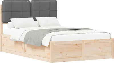 Obrázek produktu pro Rám postele s čalouněným čelem s čelo Tmavě šedá 120 x 190 cm