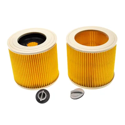 Produktbild von vhbw Filterset 2x Faltenfilter Ersatz für Kärcher 2.863-303.0, 6.414-547.0 für Nass- & Trockensauger - Filter, Patronenfilter, Gelb