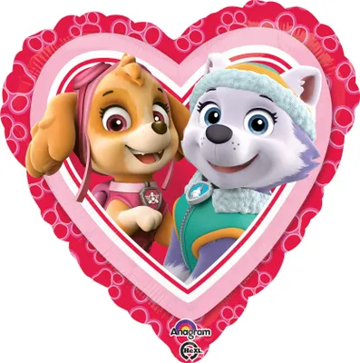 Produktbild von Anagram Patrulla Canina – Folienballon Herz, Rosa 34302–01