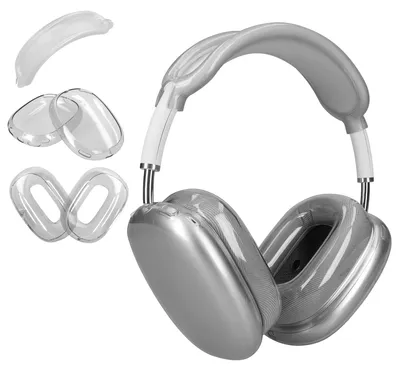 Produktbild von kwmobile 3in1 Kopfhörer Cover kompatibel mit Apple AirPods Max / AirPods Max 2 Hülle - TPU Ohrhörer Schutzhülle - 360° Headphone Case - Transparent
