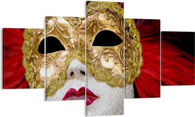 Produktbild von Bild auf Leinwand - Leinwandbild - Venezianische Maske Kostüm Spaß Feder - 125x70cm - Wand Bild - Wanddeko - Leinwanddruck - Bilder - Kunstdruck - Leinwand bilder - Wandkunst - EA125x70-0437