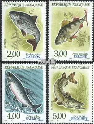 Produktbild von Briefmarken Frankreich 1990 Mi 2799-2802 (kompl.Ausg.) postfrisch Fische