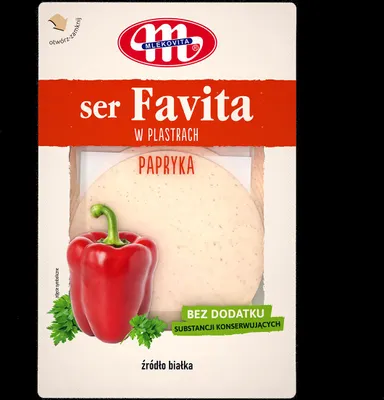 Zdjęcie produktu dla Mlekovita Favita Ser kanapkowy z papryką 150g