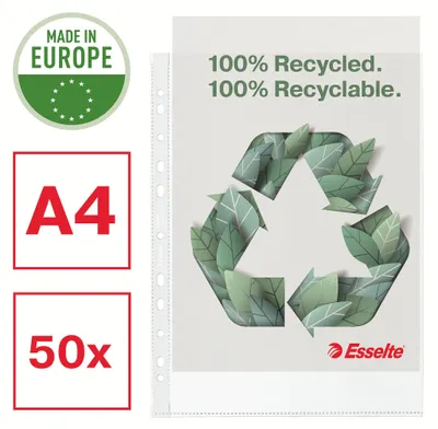 Produktbild von Esselte 627501, 210 x 297 mm (A4), Transparent, Polypropylen (PP), Landschaftsportrait, Oben, 0,1 mm