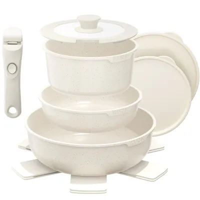Produktbild von YASHE 9-teiliges Kochgeschirrset, Induktion, ungiftig, PTFE- und PFAS-frei