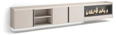 Produktbild von TV-Möbel Holzeffekt beige 315x35x50cm Kamin mit Feuereffekt XXL