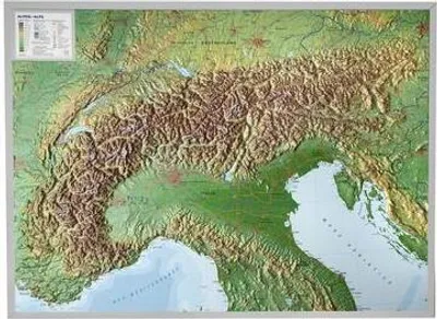 Image de Alpen 1 : 1 200 000 Aluminium Rahmen
