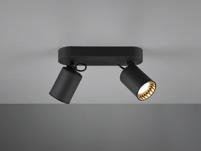 Produktbild von hoftronic LED Deckenleuchte 2-flammig schwenkbar dimmbar GU10 IP20 schwarz