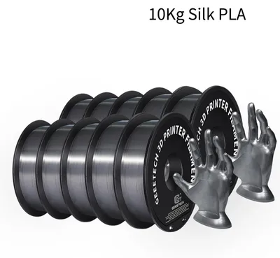 Obrázek produktu pro Filament pro 3D tiskárny – Silk PLA 1,75 mm – cívka 10 kg – pro FDM/FFF – stříbrná