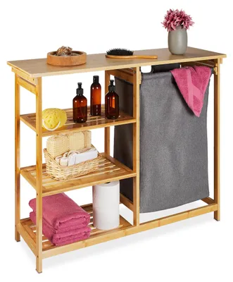 Wasmand-Rek aus Bambus, 3 Ablagen, 80x100x32 cm