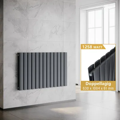 Immagine prodotto di SONNI Radiatore a pannello orizzontale Doppio strato antracite 630×1004 mm