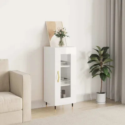 Produktbild von vidaXL Sideboard Hochglanz-Weiß 34,5x34x90 cm Holzwerkstoff