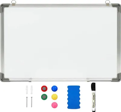 Produktbild von Famanu Whiteboard Magnetisch 90 x 60 cm - Inklusive Magnet, Stift, Radierer