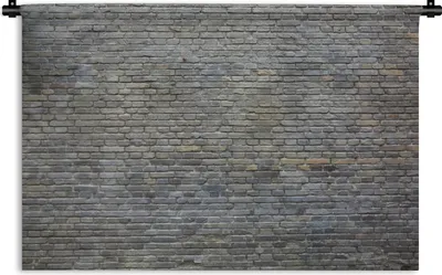Produktbild von MuchoWow® Wandteppich Wandbehang Wand - Ziegel - Grau 60x40 cm Tapisserie Dekoration Wandtuch - Wanddekorationen