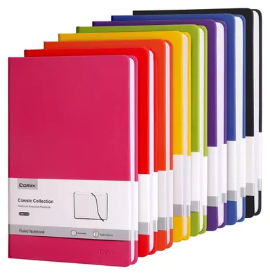Produktbild von Notizbuch A5 liniert Hardcover 120 Blatt Kunstleder mit Innentasche und Gummiband