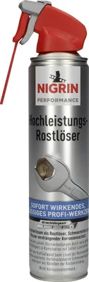 A can of Nigrin Hochleistungs-Rostlöser with a spray nozzle.