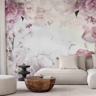 Produktbild von Selbstklebende Folie Fototapete - Dancing peonies 343x245 cm Blumen b-A-0152-a-d