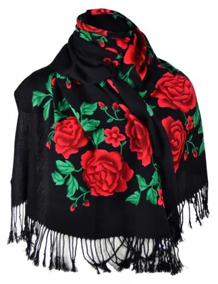 Produktbild von Agrafka Schal 6012-0 Elegant mit Blumen und Fransen