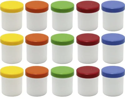 Image de Flacons de 12 ml - Lot de 15 pièces - avec bouchons de couleur