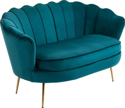 Produktbild von 2-Sitzer-Sofa, Couch, Polstersofa, Samtoptik, Doppelsofa, bis 150 kg belastbar, 130 x 77 x 77 cm, Dunkelgrün